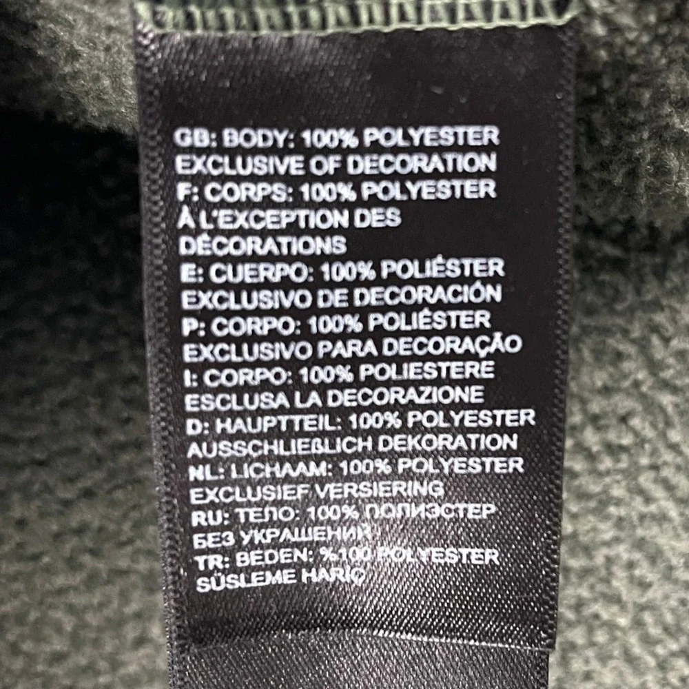 The North Face Mens XL Olive Green Quarter-Zip Fleece Pullover Waffle Knit
